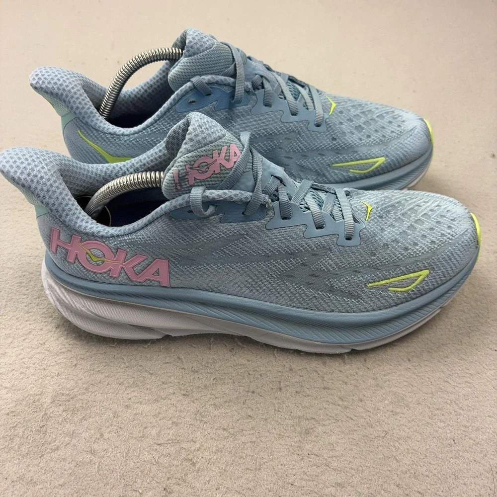 Hoka One One Clifton 9 Shoes Womens Size 11 Blue Running Sneakers Cushioned